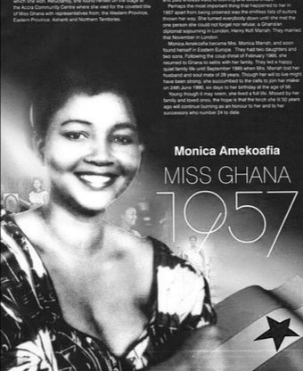 Read more about the article Monica Amekoafia, winner of the first edition of the Miss Ghana contest in 1957